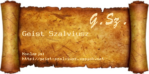 Geist Szalviusz névjegykártya